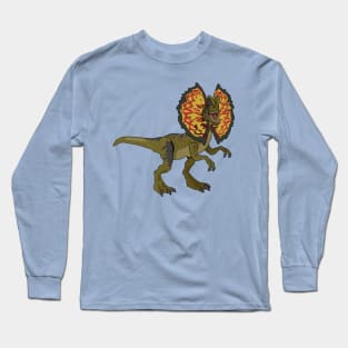 Dilophosaurus cartoon illustration Long Sleeve T-Shirt